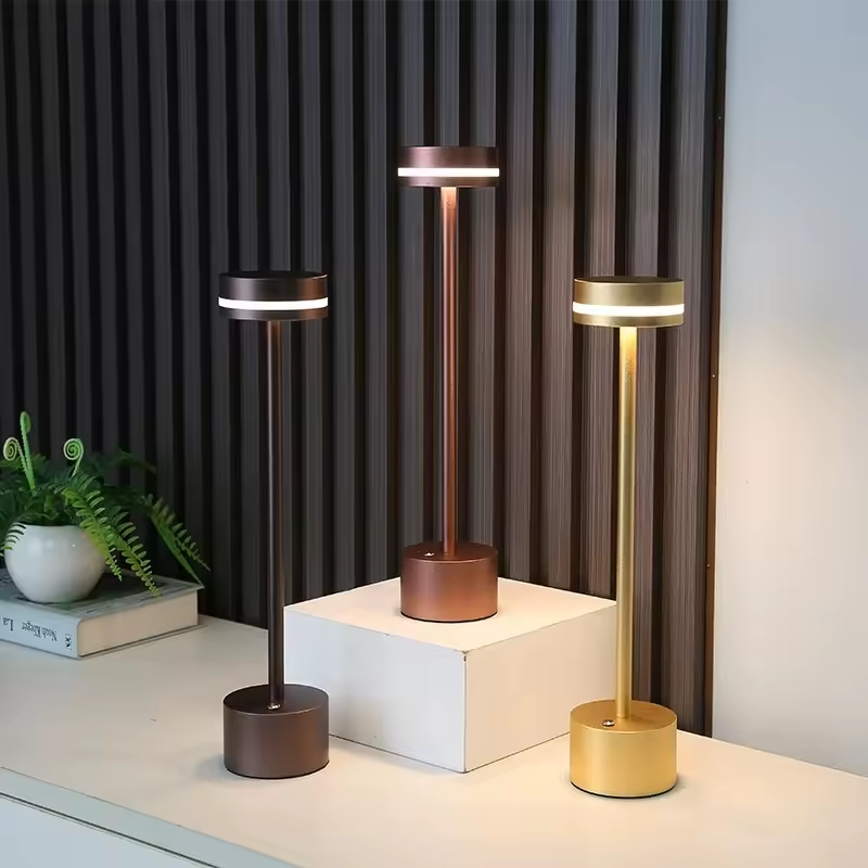 USB Portable Metal Desk Lamp Rechargeable LED Book Lights Outdoor Camping Room Study Bedroom Bedside Lamp Brightness Night Light