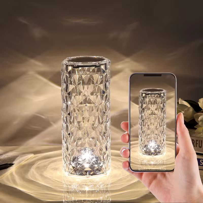 Luxury Home Decor Activated Lamp Touch Control RGB Led Crystal Table light