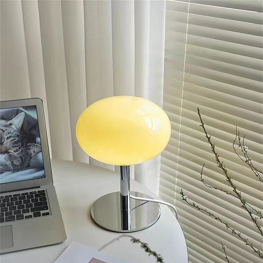 LED Cream Wind Lollipop Glass Table Lamp Bedroom Study Studio Creative Decorative Lamp Mushroom Shaped Table Lamp