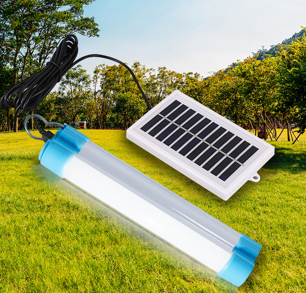 Solar & USB Charging T5 Fluorescent Lamp LED Light Source IP65 Rating for Outdoor Camping Fishing Power Outages