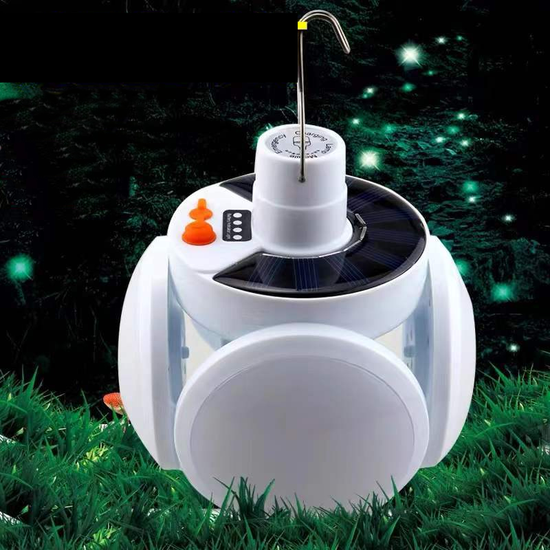 Outdoor Usb Rechargeable Waterproof Football Foldable Camp Light Portable Solar Camping Lantern