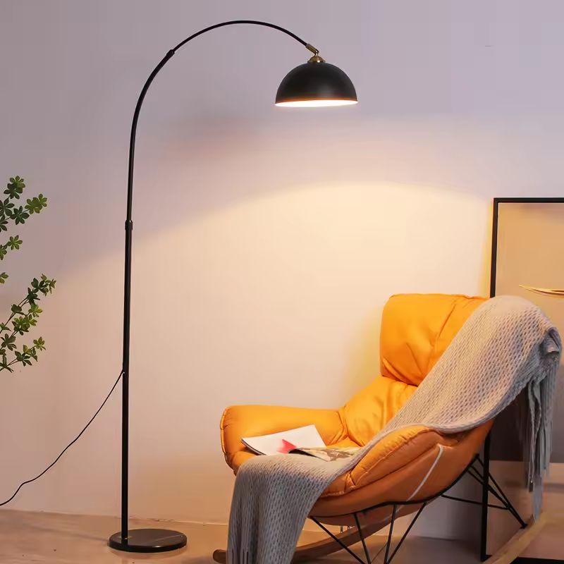 Modern Minimalist black Fishing Floor Lamp for Living Room Office Lighting Nordic Decoration E27 Metal Adjustable Floor Lamp