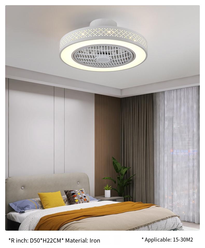 Modern Minimalist White Acrylic Dimmable Bedroom Decorative Bamboo Pattern Led Ceiling Fan Light