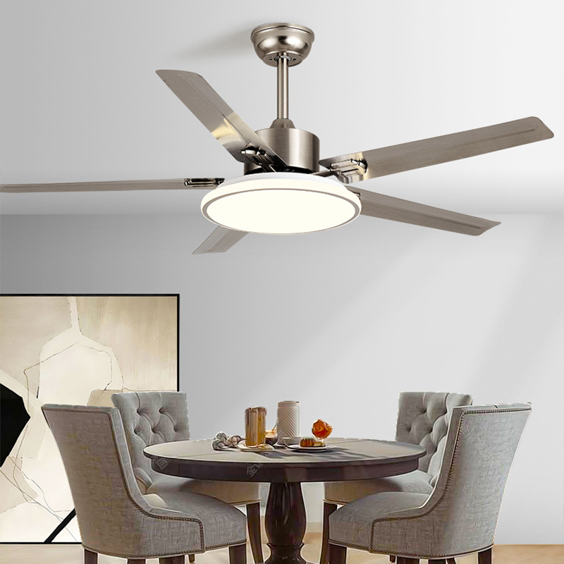 Manufacturer Supplier Hotel Bedroom DC 220V Ceiling Fan With Led Light Stainless Steel Fan Blade Fan With Lamp