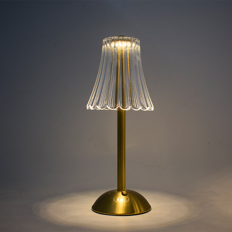 Restaurant Gold Dimmable Home Decor Lampe de table Led Gold USB Rechargeable Battery Cordless Crystal Table lamps luxury Gift