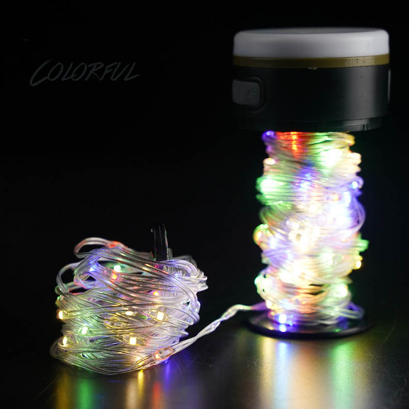 10 Meters Usb Rechargeable Waterproof Led Tent Hanging Lights Outdoor Colorful Camping String Light