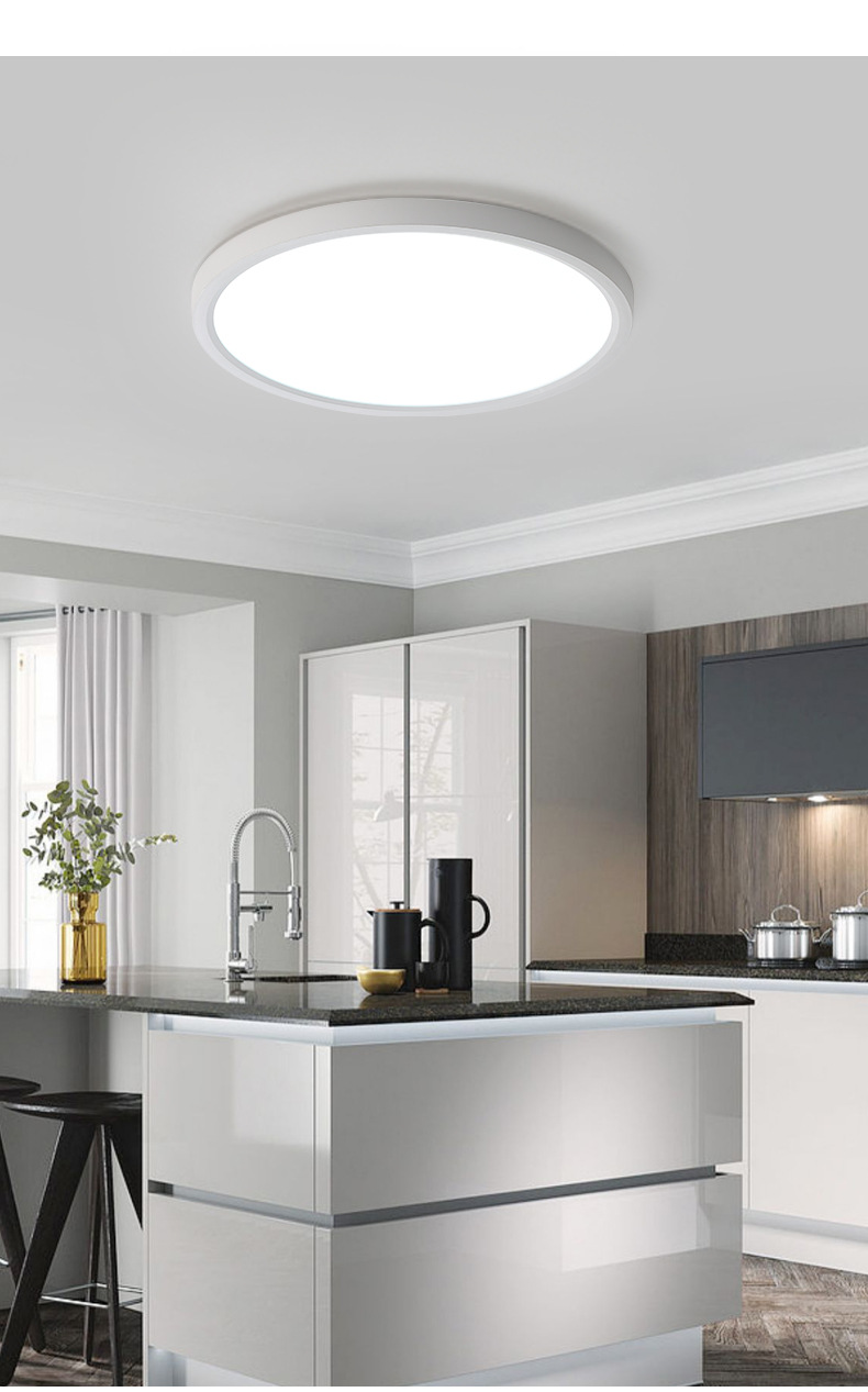 Ultra-thin circular living room kitchen bathroom corridor bedroom light LED three prevention ceiling light