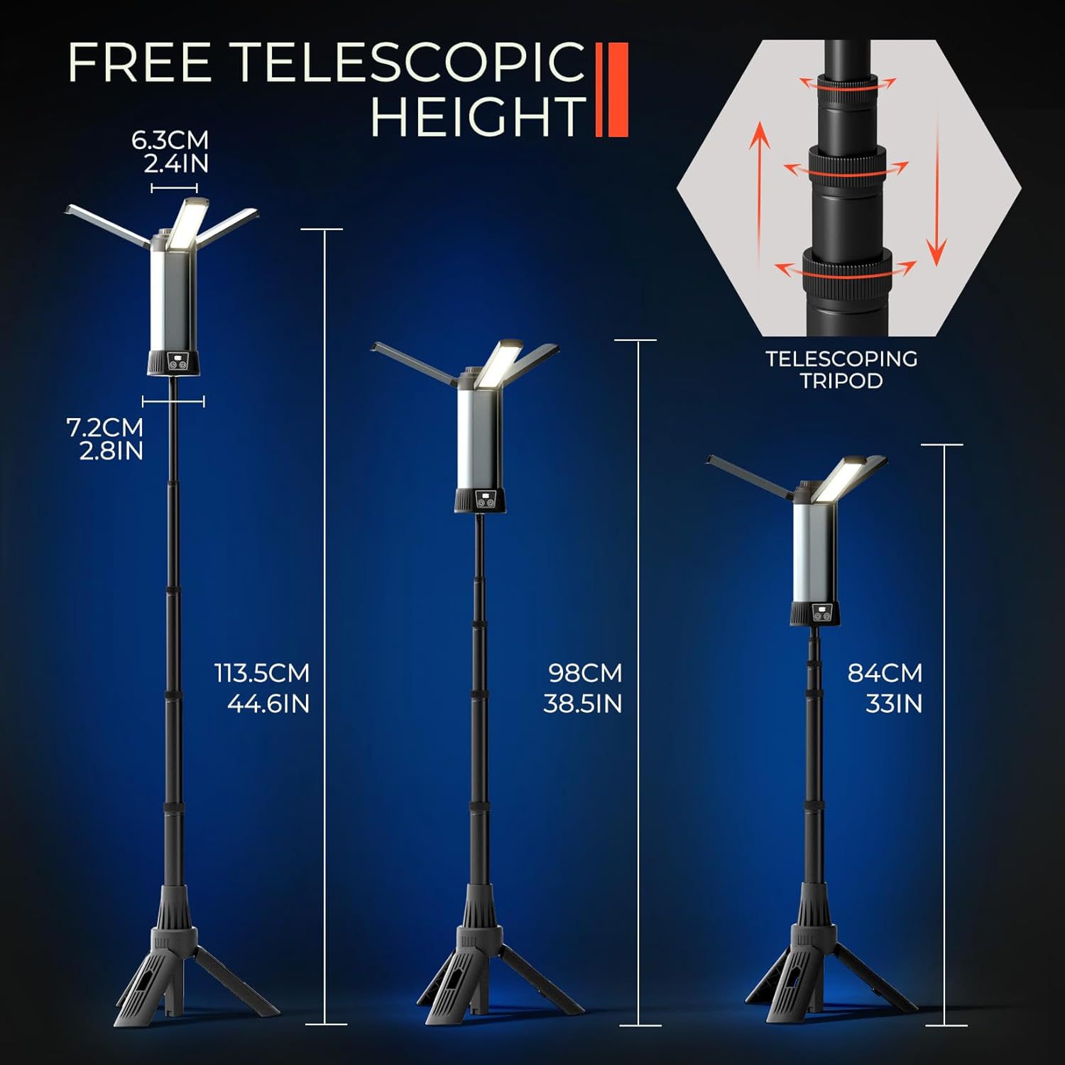 Light Up Your Outdoor Adventure – Stretch work lights camping LED lights, the night is no longer