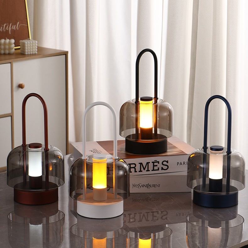 USB Rechargeable Cordless Touch Control Eye Caring Table Lamp Adjustable Color Brightness Flexible Acrylic Shade Simple